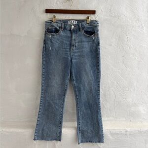 Daze denim high-rise ankle flare jeans